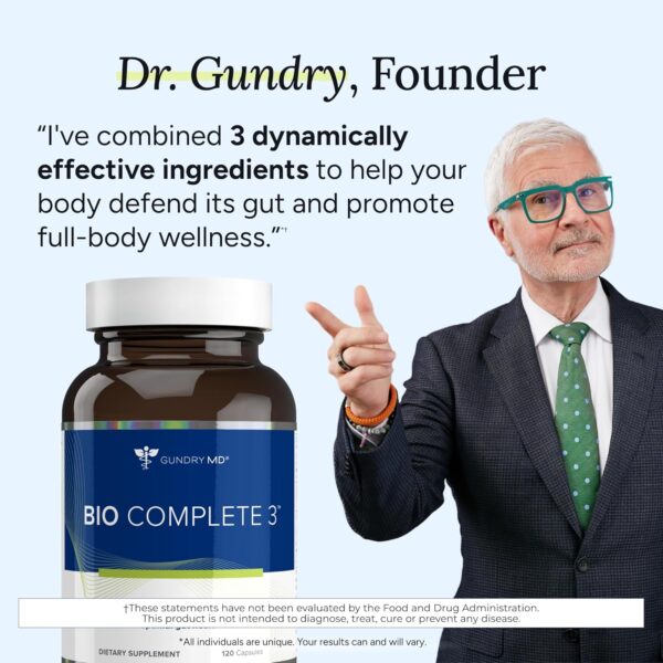 Gundry MD® Bio Complete 3, 3-in-1 Probiotics for Gut Health, Probiotic Supplements for Digestion, Supplement Supporting Bloating, Gas, Food Cravings, Energy Levels, Skin, and Focus, 30 Day Supply - Image 6