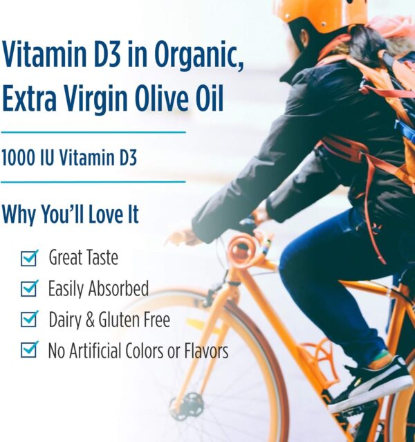 Nordic Naturals Vitamin D3 1000, Orange - 120 Mini Soft Gels - 1000 IU Vitamin D3 - Supports Healthy Bones, Mood & Immune System Function - Non-GMO - 120 Servings - Image 3