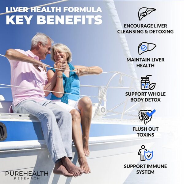 PUREHEALTH RESEARCH Liver Health – Liver Cleanse Detox & Repair with Artichoke Extract, Milk Thistle, Dandelion Root, Turmeric, Beet Root to Healthy Liver Renew with 11 Natural Nutrients, 60 Capsules - Image 5