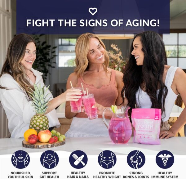 SkinnyFit - Super Youth Collagen for Women - Multi Collagen Peptides Powder - Probiotics, Fiber, Hyaluronic Acid - Non GMO, Gluten Free, Sugar Free - Beauty & Self Care - Tropical Punch (28 Servings) - Image 3