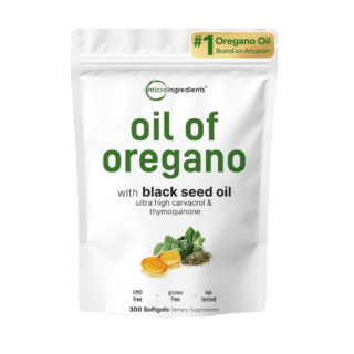 Micro Ingredients Oil of Oregano Softgels, 300 Count | 2 in 1 Formulated with Black Seed Oil, 4X Strength Carvacrol & Thymoquinone | Plant Based, Non-GMO, & Immune Support
